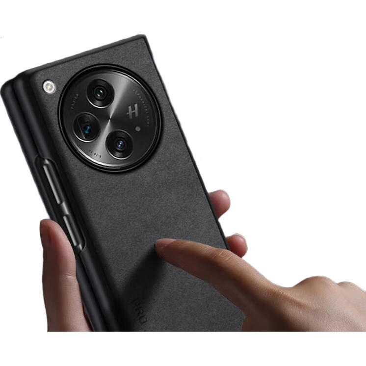 Чехол для телефона Shangsu из овчины для OPPO Find N3, защитный чехол, складной экран, противоударный, простой кожаный чехол, графитовый серый