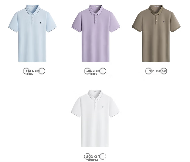 DANCING WOLVES [7A Antibacterial 2A Anti-Mite] Summer Cool Non-Shrinking Collar Men's Short-Sleeve POLO 701 Khaki XL(180) 9