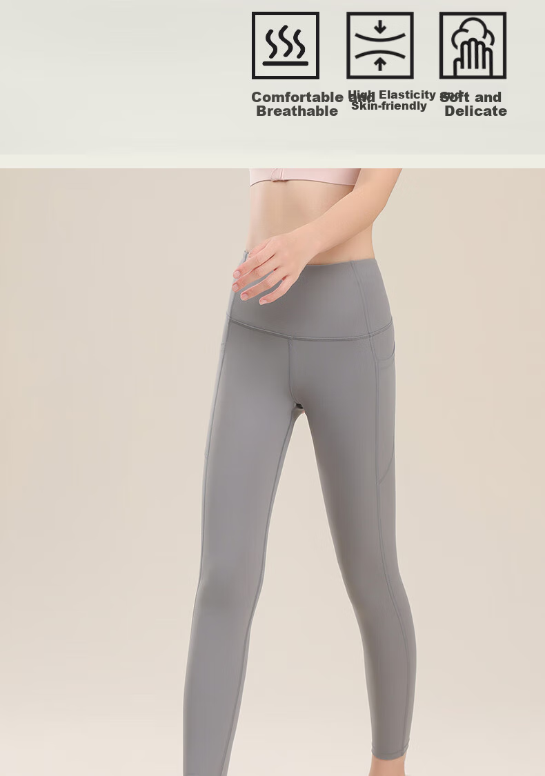 Ziyouxi Yoga High-Waisted Leggings for Women, Butt-Lifting, Naked-Feel, Outdoor Wear, Sports Shark Pants, Tight-Fitting Pilates Running Fitness Training Outfit 1