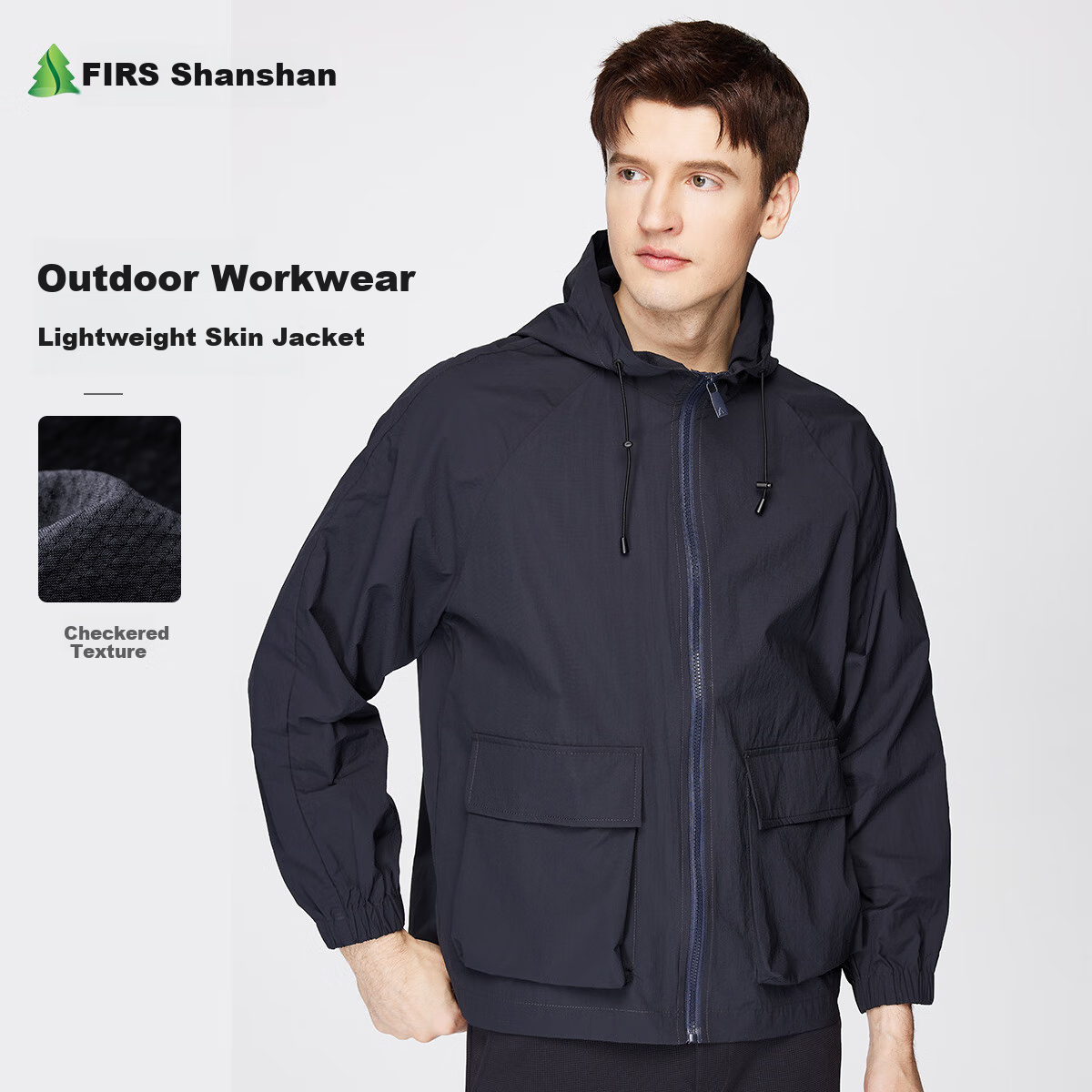 FIRS [Lightweight And Breathable] Sun Protection Jacket for Men, Smooth And Crisp Outdoor Skin Coat with Hood, Casual Outerwear