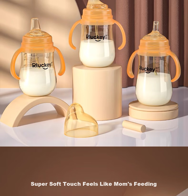 RLUCKEY PPSU Baby Bottle with Straw, Anti-Choking And Drop-Resistant Wide Neck for 6-12 Months And Above 5
