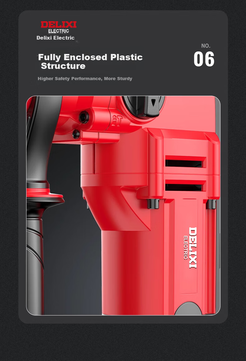 DELIXI ELECTRIC (DELIXI) Electric Hammer, Electric Pick, And Electric Drill High-Power Three-In Impact Drill for Concrete, Home Use, Multi-Functional Electric Hammer 12