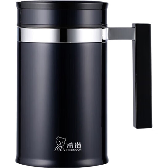 Термокружка HEENOOR XN-7621, 480 мл, с ручкой, фильтром и крышкой, для офиса и дома, из нержавеющей стали 304, фиолетовая