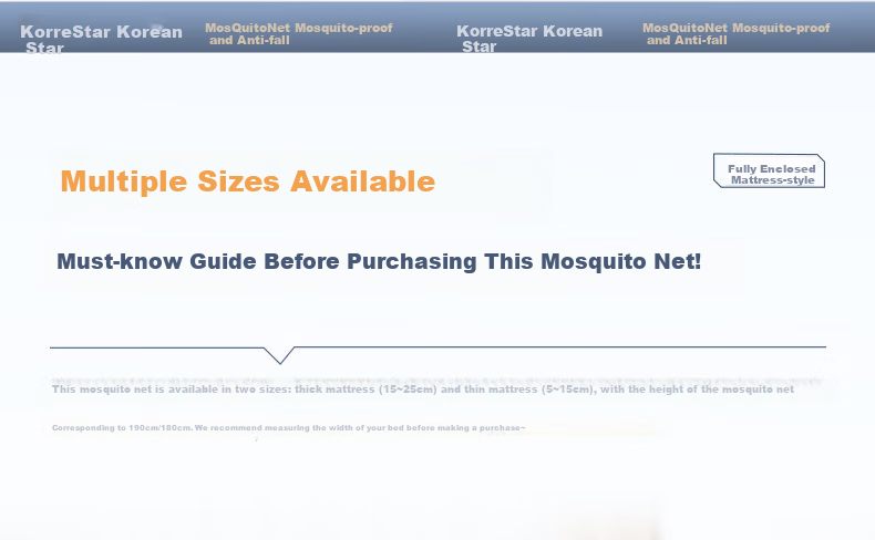 KORRESTAR Class A Household Full-Coverage Mattress-Style Anti-Fall Mosquito Net, Prevents Falling off Bed, Full Coverage Bottom, Thick Gray, 1.8 Meters [1 Bottom Screen] 23