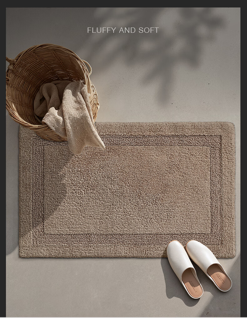 Baineng Pure Cotton Bathroom Mat Hotel Door Absorbent Floor Mat Toilet Mat Washroom Foot Mat 40x60cm 6