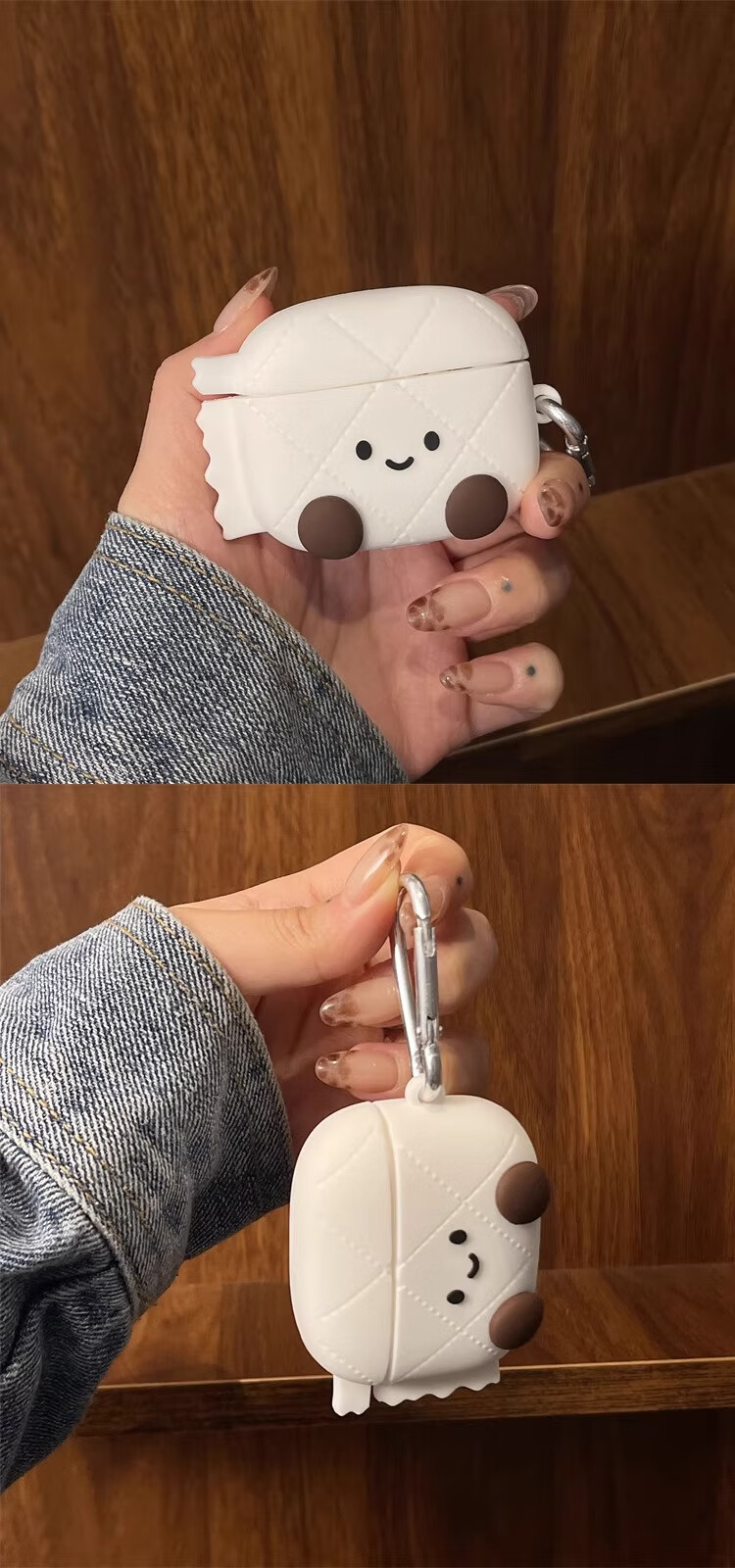 Beiyipin Creative Cute Tissue Paper Expressions Suitable for Apple AirPods 1st/2nd Generation Earphone Case Protective Cover 1