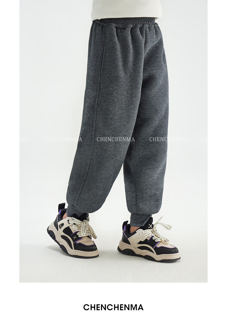 Chenchenma [Popcorn] Girls' Casual Pants, New Winter Style with Fleece Lining, Thickened All-In Warm Children's Joggers, 6837D 3