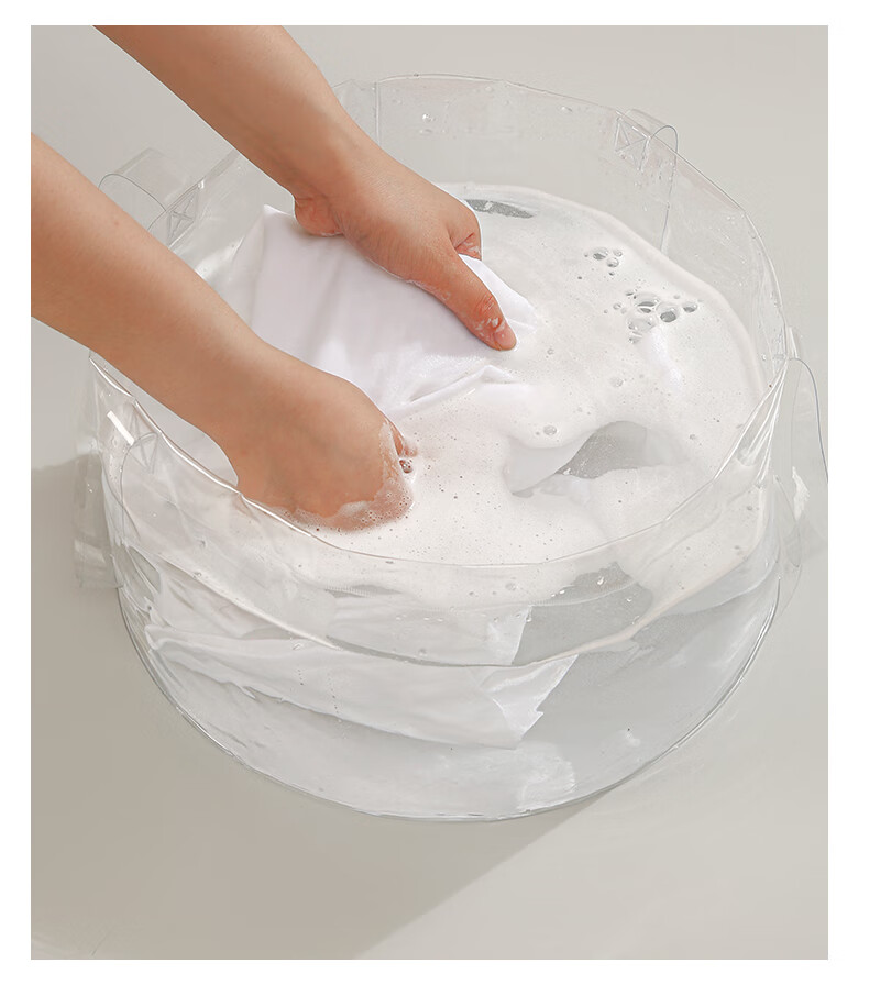Bendi Disposable Folding Basin, Portable 30cm Single Travel Laundry Washing Tool, Face Basin for Travel, Washbasin with Laundry Bag 3