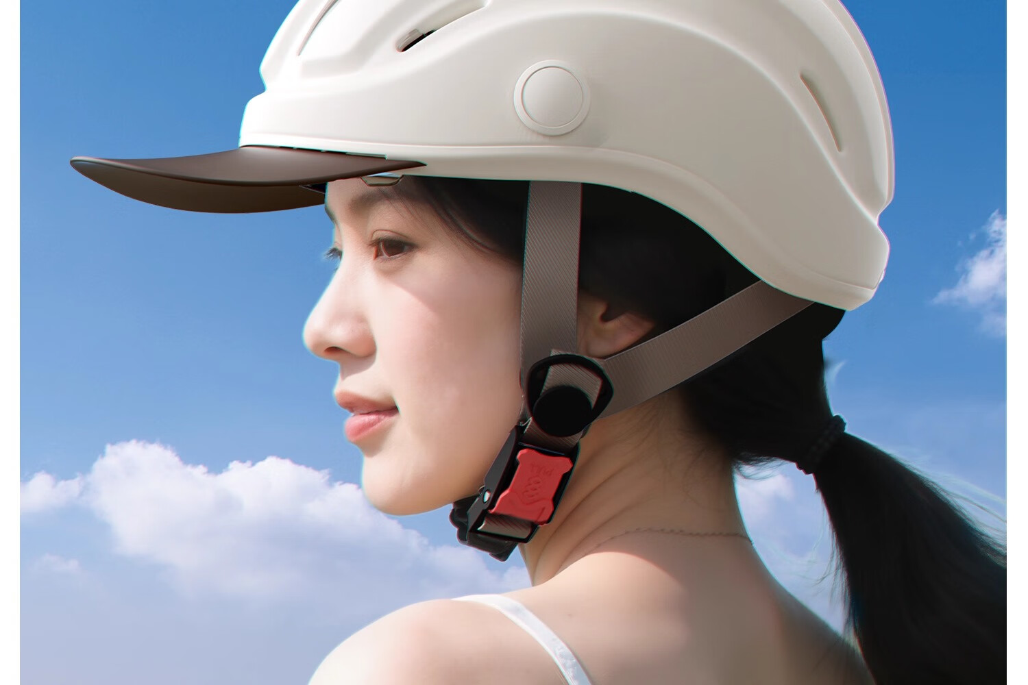Two Little Bees Electric Scooter Helmet 3C Certified Duckbill Visor Ventilated Breathable Summer Riding Helmet Ultra-Light Half Helmet for Men and Women 4