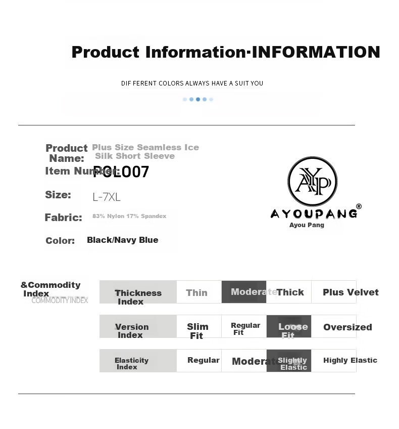 Ayoupang Large Size Men's High-End Business Polo Shirt, Premium Elastic Ice Silk Short-Sleeve Shirt for Men, Plus Size, Summer Wear 1