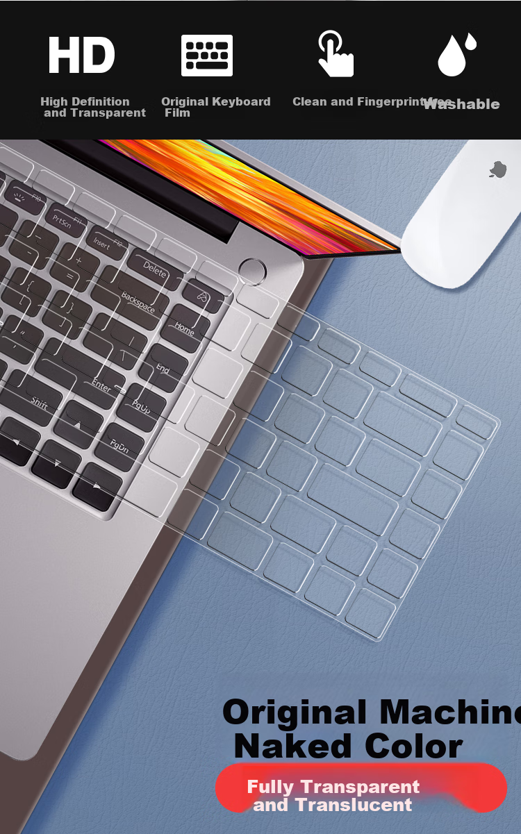 Aigo Laptop Keyboard Cover High Transparency Ultra-Thin TPU Invisible Keyboard Protective Film Dustproof Waterproof for Xiaomi REDMI Book Pro 14 [2024/2025 Models] 1
