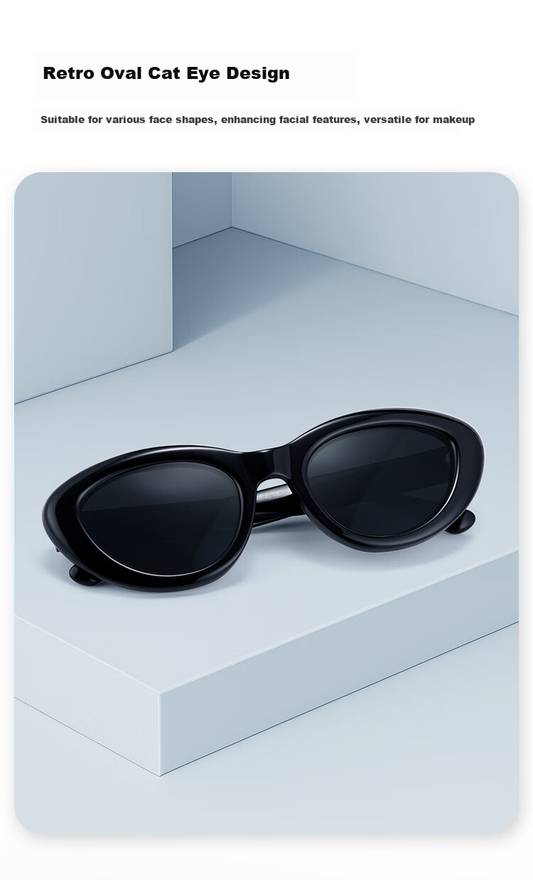 Jinglemu (JD's Own Brand) Fashionable High-Definition Polarized Sunglasses, Cat Eye Frame, Made of Acetate Material, Specially Designed for Driving, Butterfly-Shaped 2