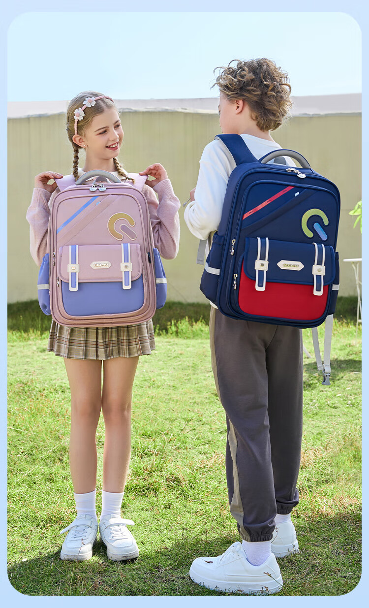 QXH SEVEN STAR FOX Schoolbag for Primary School Students Grades 1-3 Children's Spine-Protecting And Pressure-Reducing Backpack for Boys And Girls 1