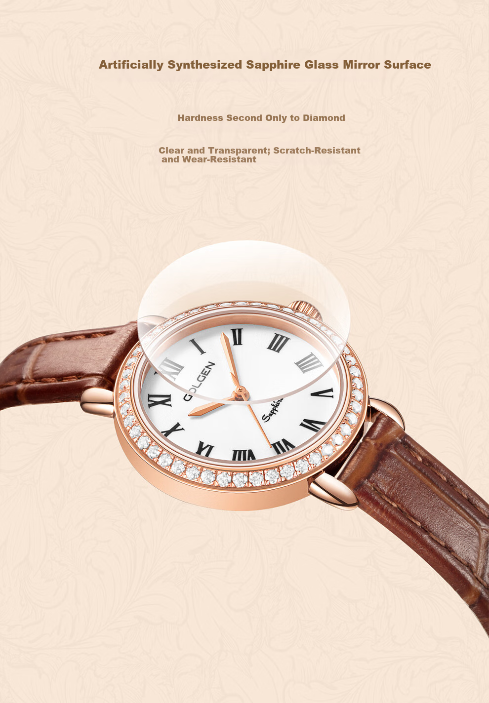GOLGEN Women's Watch, Little Swan Series, Ladies Leather Strap Vintage Quartz Watch, Birthday Gift for Girlfriend, 19036 13