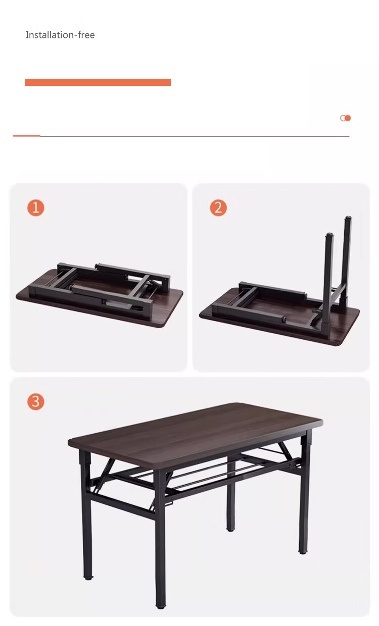 Huakaizhixing Folding Table, Computer Desk, Desktop Study Desk, Writing Desk, Dining Table, Long Table BGZ718 Single Layer 1 Meter 13