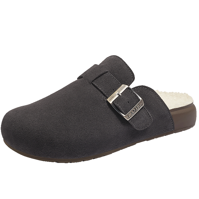 CAMEL Soft Bag 2nd Generation Half-Slip Birkenstock Comfortable Low-Cut Shoes L25W700099 Black Gray (Half-Slip Fleece Lining) Size 37