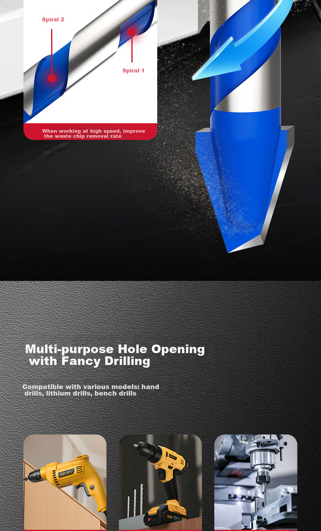 Deli Ceramic Drill Bit for Concrete, Woodworking Drill Bit, Alloy Triangular Drill, Premium Grade, 8mm, Pack of 10 7