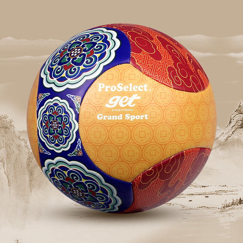 ProSelect Football No.5 National Style Fashion Durable PU Machine Sewn Junior High and Primary School Campus Training Match Soccer Ball GS264M
