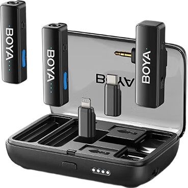 Беспроводной петличный микрофон BOYA BY-LM202, профессиональный, с шумоподавлением, для камеры, телефона, стриминга, 2.4 ГГц