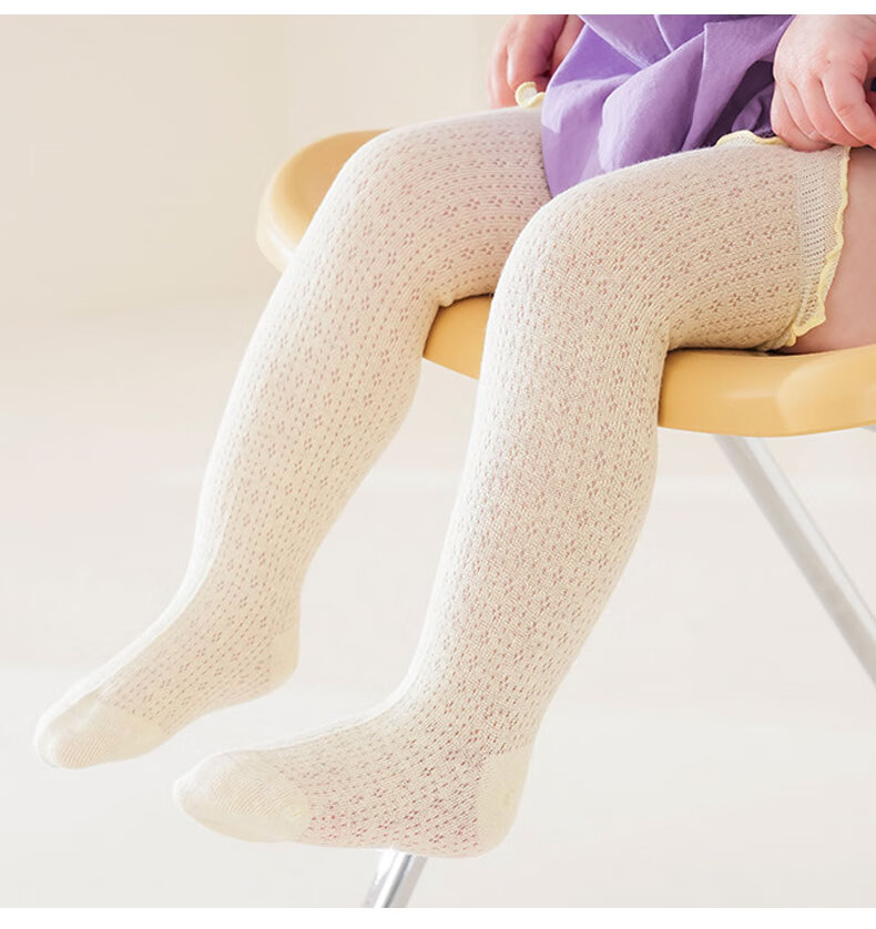 Five Cotton Flowers 3-Pair Children's Mesh Anti-Mosquito Baby Socks Long Tube Combed Cotton Loose Top Non-Tight 11