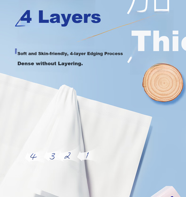 Wuro Facial Tissues, Soft And 4-Ply, 320 Sheets * 24 Packs, M Size, Home Use Tissues, Napkins, Toilet Paper, Paper Towels, Whole Box Packaging 11