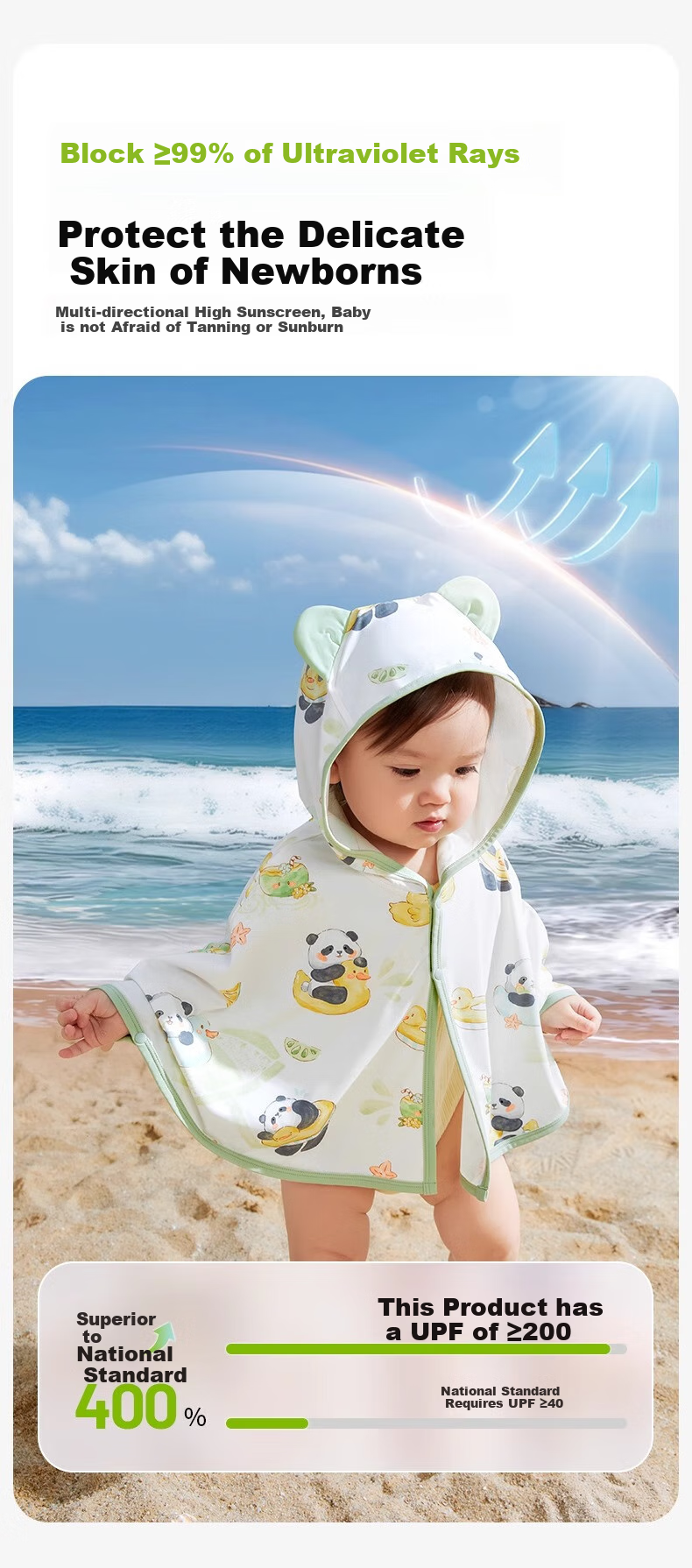 AIBEDILA Children's Sun Protection Clothing, New Summer Style for Boys And Girls, Baby Ice Silk Shawl, Small Age Infant Sun Protection Cloak 3