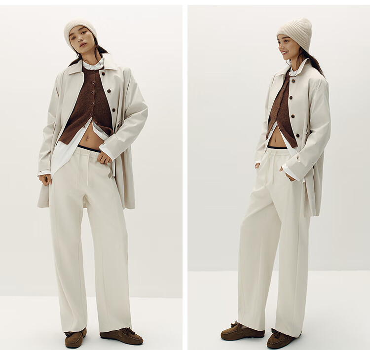 Semir Senrou Cotton | Mall-Matching Casual Pants for Women with Side Slit And Curved Knife Design, Loose-Fitting Long Pants for Autumn 2025, 101525127011A 9
