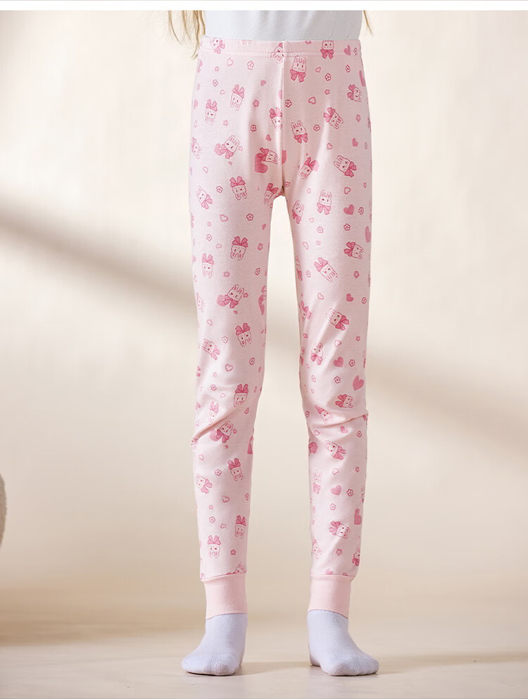 Dingguagua Children's Cotton Thermal Leggings Girls Autumn Winter Thin Warm Underwear Pants Full Cotton Sleepwear for Older Kids 3