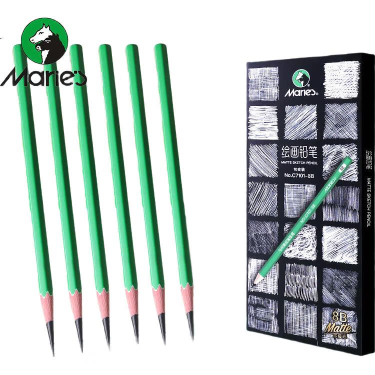Карандаши Marie's Matte, профессиональные, для художественных экзаменов, 6B, 10 шт.