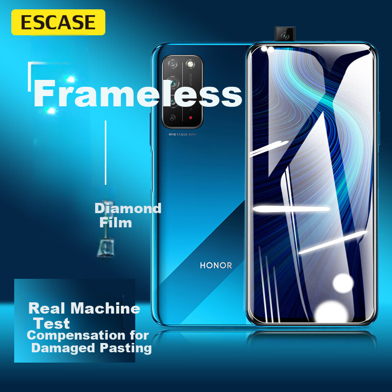 ESCASE Honor X10 Tempered Glass Screen Protector for Huawei Phone, 5G Non-Full Coverage HD Glass Phone Protective Film, Transparent