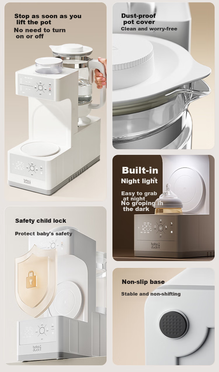 Boboduck Constant Temperature Kettle Baby Formula Dispenser Three-In Milk Maker All-In Feeding Station with Temperature Control 1.5L 6292 24