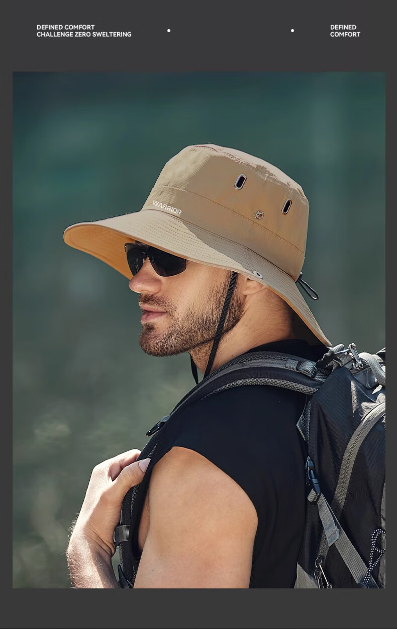 Huili Sun Protection Hat for Men And Women, Quick-Drying Summer Visor Cap, Outdoor Cycling Hiking Hat, Casual UV-Resistant Fisherman Hat, Trendy 15