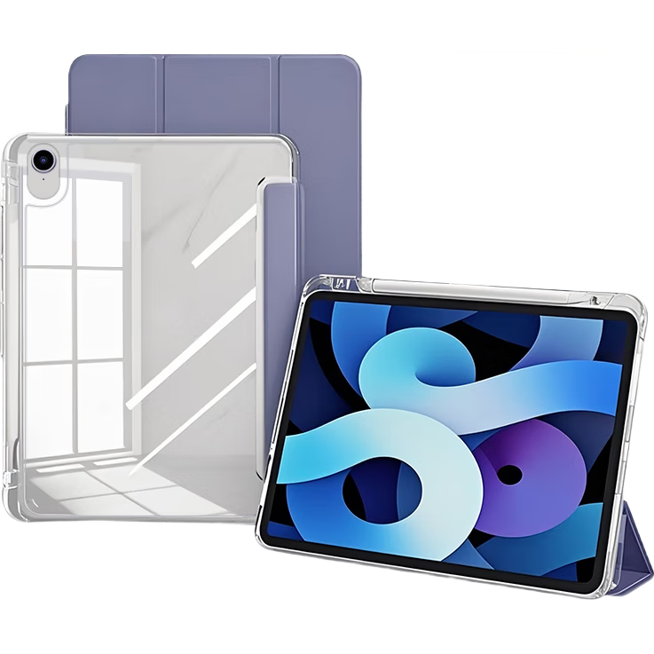 JPLAYER Xiaomi RedmiPad Pro 2024 12.1-inch Tablet Case Tri-fold Stand Full Coverage Shockproof TPU Lavender