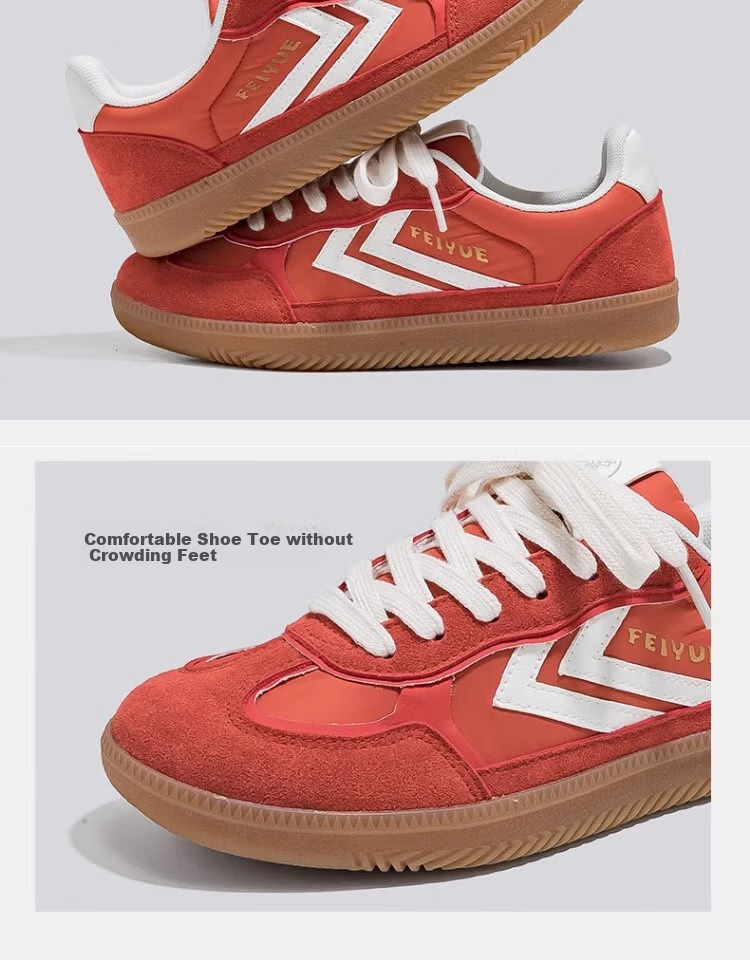 Feiyue Official Women's Shoes, Dexun Shoes for Women, 2026 Summer New Casual Versatile Fashionable Sneakers for Women, Orange-Red Color, Size 40 3