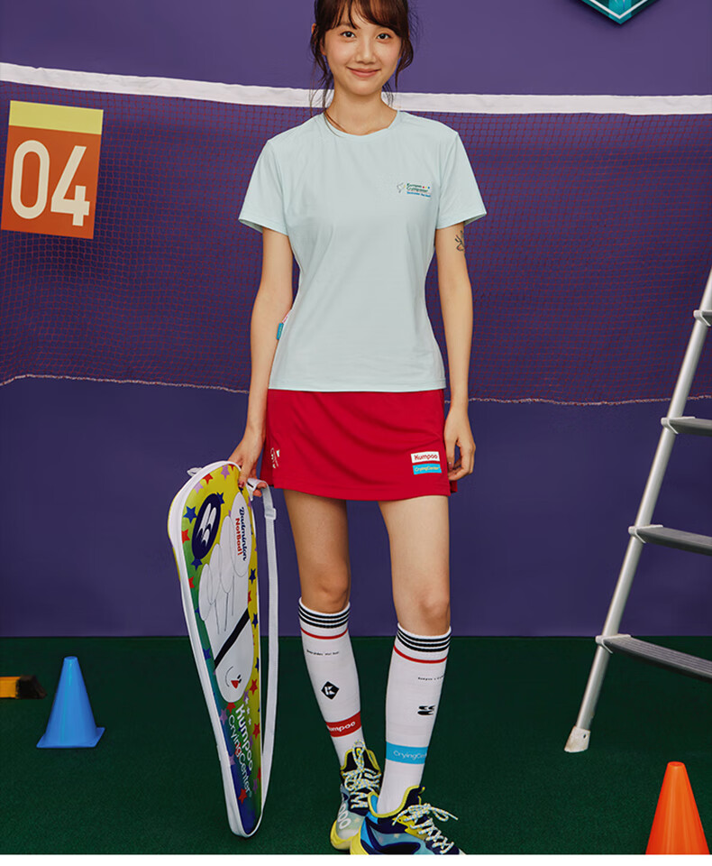 KUMPOO x Crying Center Collaboration Badminton Skirt Multi-color Casual Skirt ACQ251604 University Red XL 7