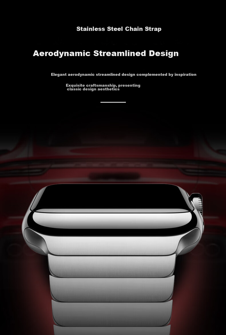 BHO Compatible New Apple Watch Band, Metal Chain Strap for Apple Watch S12/S11, Stainless Steel Watchband for IWatch S10/9/8/SE3/Ultra4/3 2