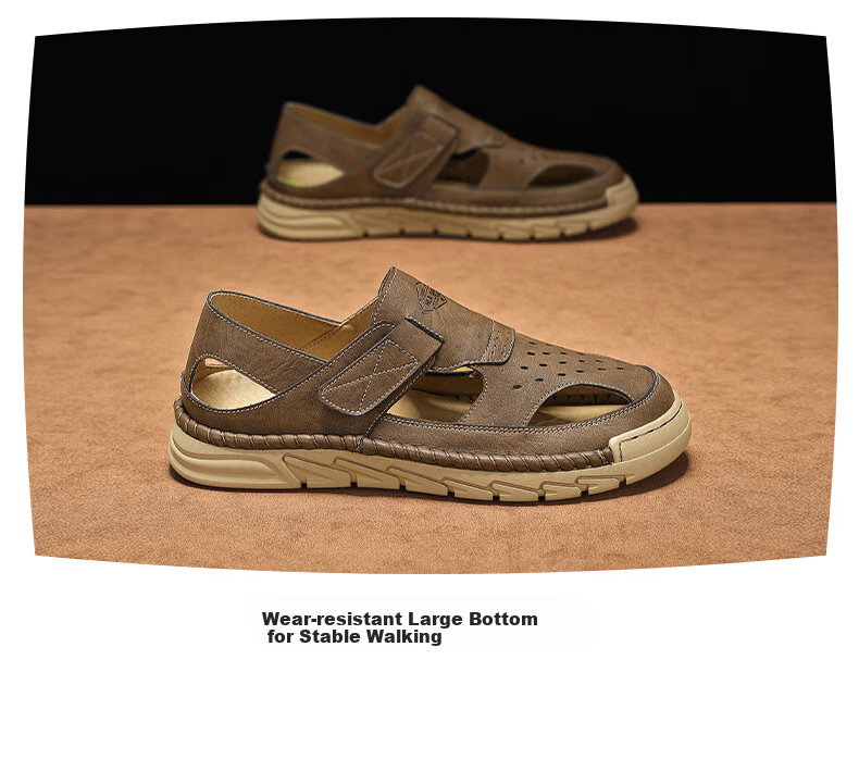 HLA Men's Shoes, Summer Casual Sandals, Men's Beach Shoes, Breathable Outdoor Sandals, K088 Black, Size 42 3