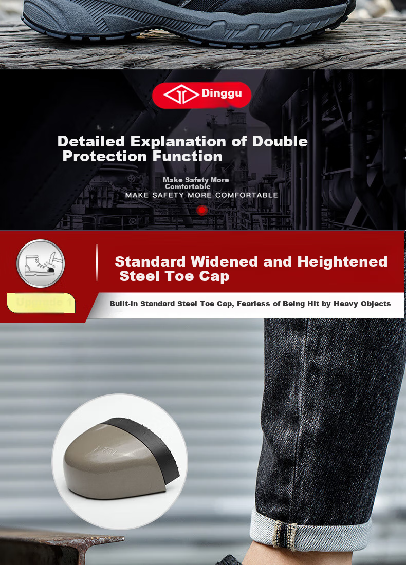 Dinggu Safety Shoes for Men with Steel Toe Cap, Puncture-Resistant, Lightweight, Comfortable, Non-Slip, for Construction Sites And Work, 852hui44 3