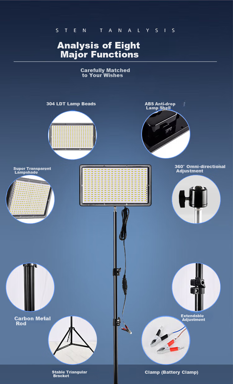 Bolanger Night Market Stall Light, Rechargeable LED Lamp, Portable Outdoor Lighting for Street Vendors, High-Intensity Bracket, Emergency Light for Wilderness Camping 13