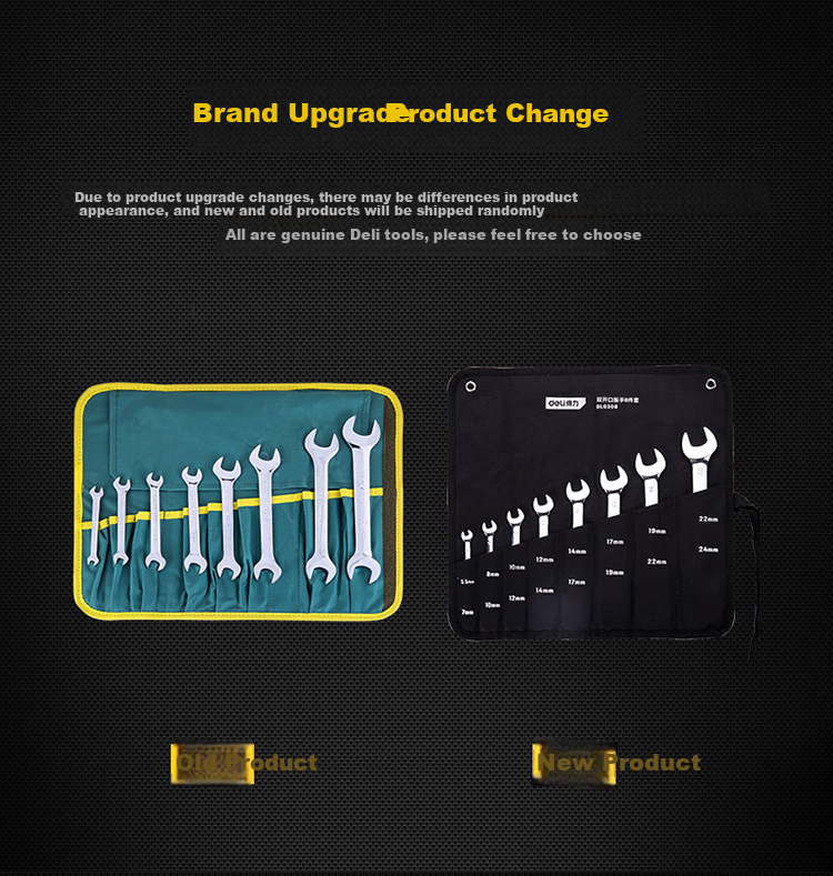 Deli Open-End And Box-End Wrench Set, 14 Pieces, 8-24mm, DL130014T 2