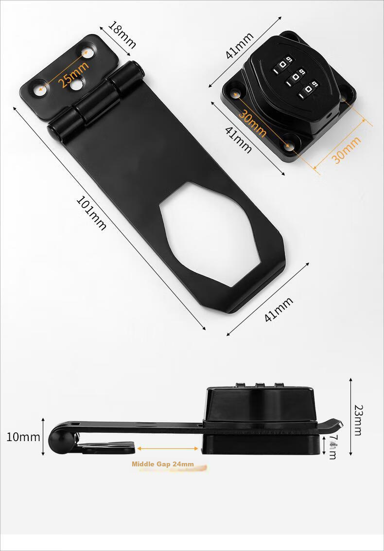 Cuntiandaofu Cabinet Door Lock, Password Lock, No Drilling Required, Drawer Lock, Cabinet Lock, Refrigerator Lock, Double-Opening File Cabinet Latch Lock 12