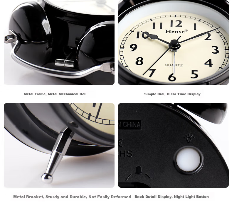 Hense Creative Alarm Clock for Students, Loud Volume Bedside Clock, Extra Loud Alarm for Lazy People, Desktop Hourglass Alarm HA17 Anchor 9