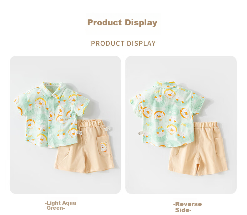 Huanxixiaoxiong Baby Short-Sleeve Set, Boys' Summer Half-Sleeve Clothes, Infant Summer Shirt, 2025 New Trendy Boys' Outfit 12