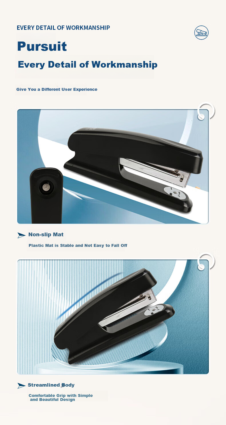 M&G 12# Stapler, Durable And Portable, Business Metal Stapler, Office Supplies, Black, Single Pack, ABS92723 4