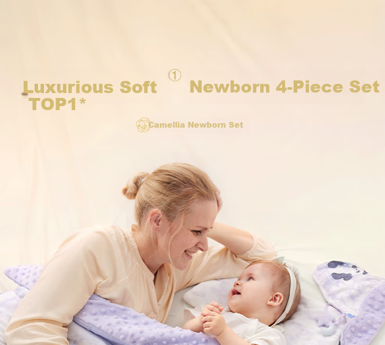 Babycare Camellia Newborn Dot Fleece Bedding Set of Four Pieces, Children's Nap Bedding, Pillowcase, Panda Car Desig 2