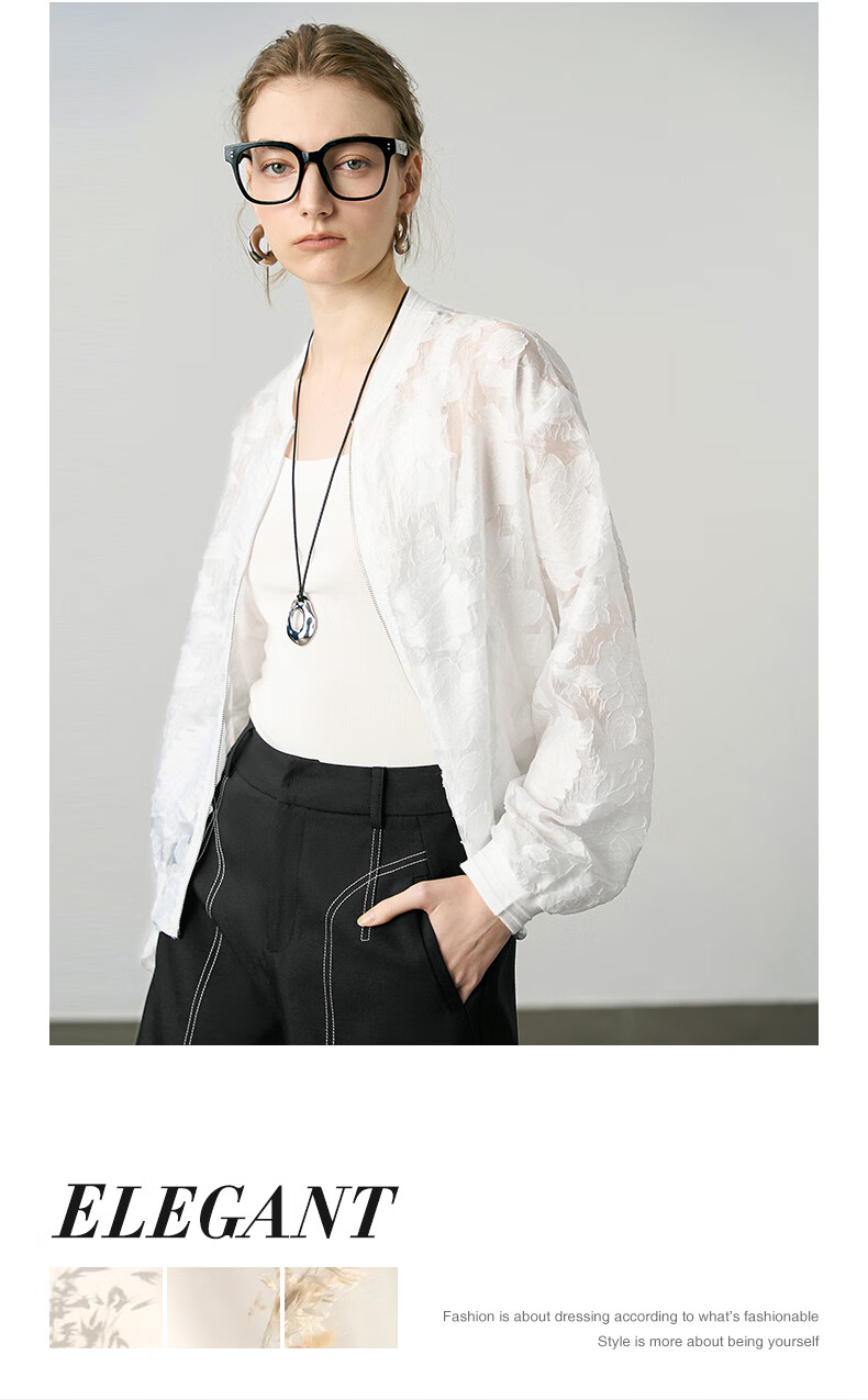 YANYEE White Casual Cardigan for Women Summer 2025 Thin Hollow Crochet Breathable Outerwear White M 3