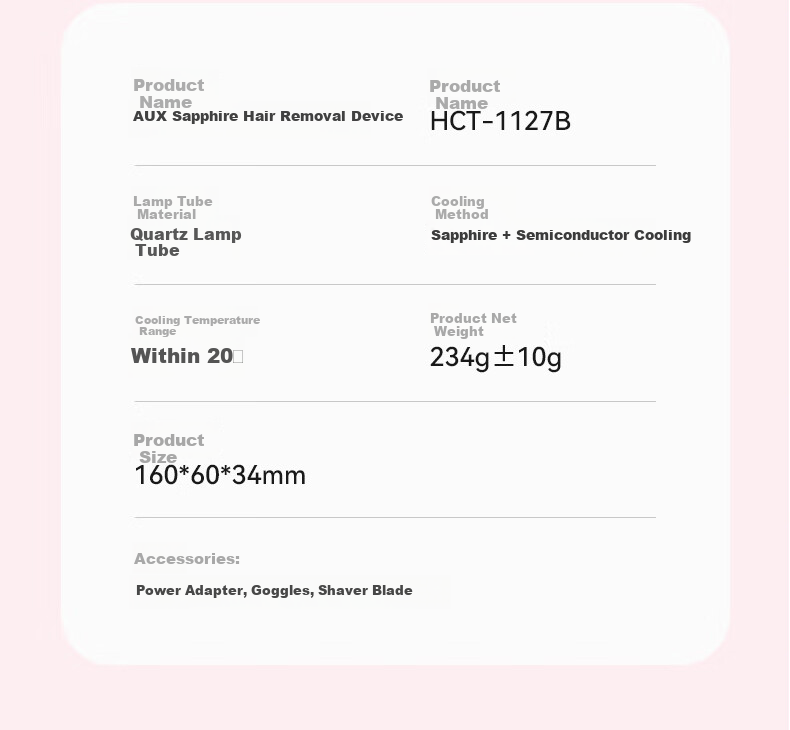 AUX Hair Removal Laser, Sapphire Ice Point, Painless Full-Body Underarm And Private Parts Home Shaver, Gift for Girlfriend Or Wife, Holiday Present, 1208 34