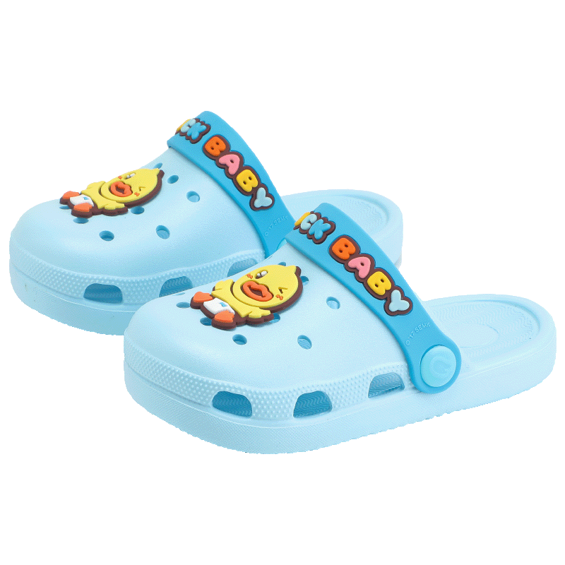 B.Duck Children's Garden Shoes, Boys' And Girls' Comfortable Soft-Soled Slippers, Baby Crocs-Style Shoes, Blue, Size 20