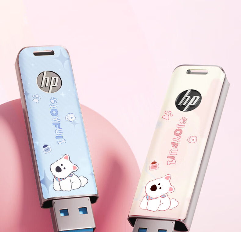 HP 32GB USB 3.2 Metal Cute Couple Student USB Flash Drive Pink Highland Data Backup Car Office High-Speed 230MB/s Read Write USB Drive 15
