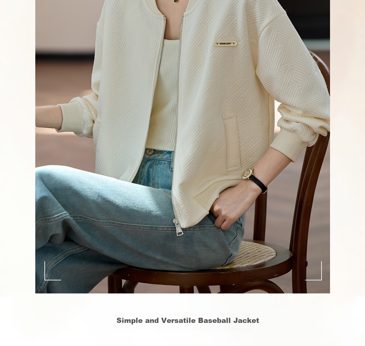 Taxiang Women's Short Jacket, Spring And Autumn Baseball Style Coat, Korean Version Cardigan, Casual Outerwear, T143U2035 1